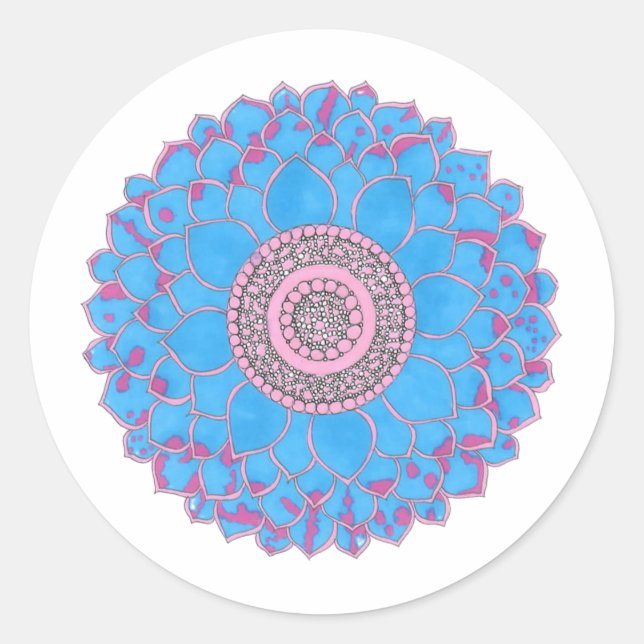 Mandala tryck runt klistermärke (Framsida)