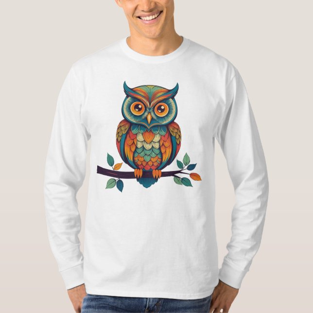 Mandala Uggla T Shirt (Framsida)