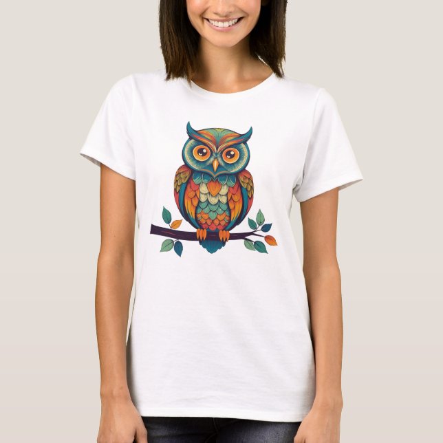 Mandala Uggla T Shirt (Framsida)