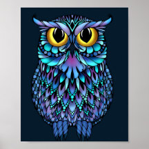 Mandala Uggla Wall Art Poster