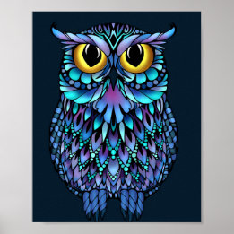 Mandala Uggla Wall Art Poster