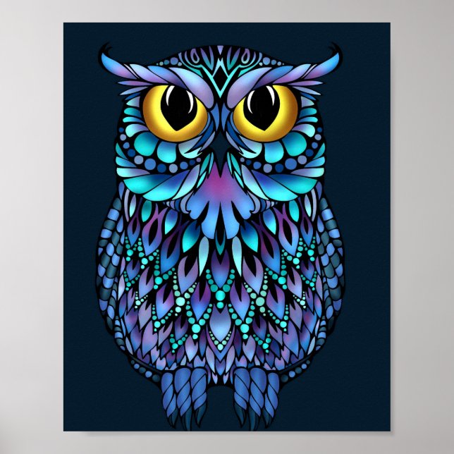 Mandala Uggla Wall Art Poster (Framsidan)