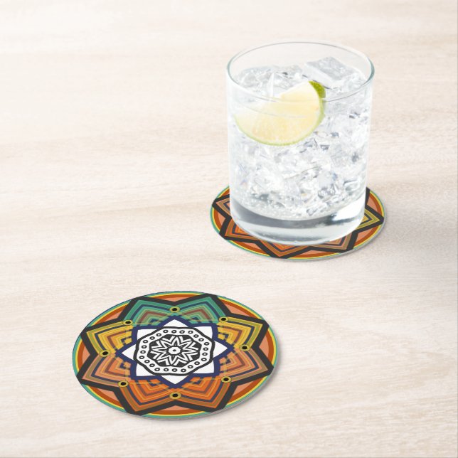Mandala Underlägg Papper Rund (Insitu)