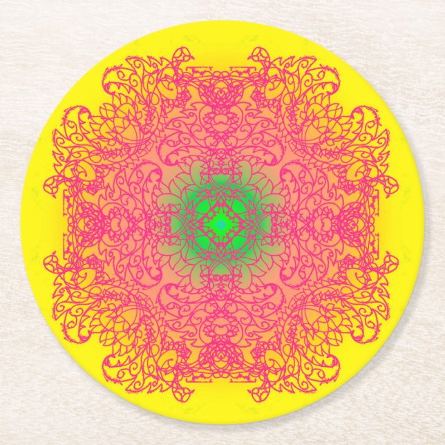 mandala underlägg papper rund (Framsidan)