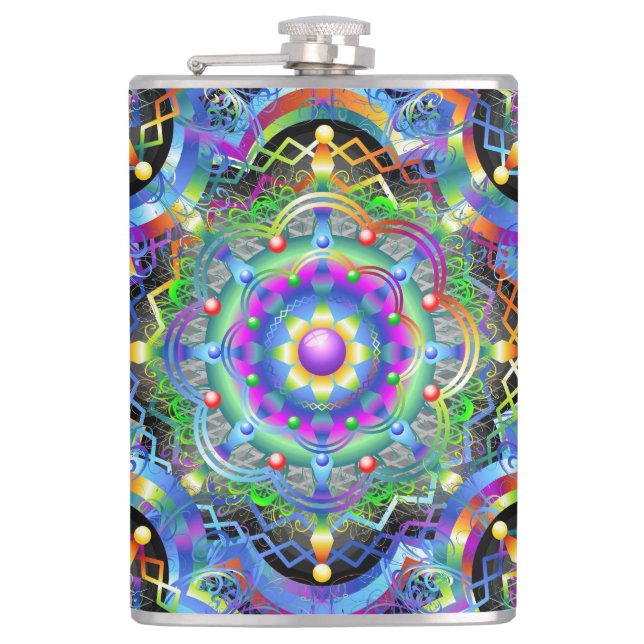Mandala Univers Psychedeliska Färger Fickplunta (Framsidan)