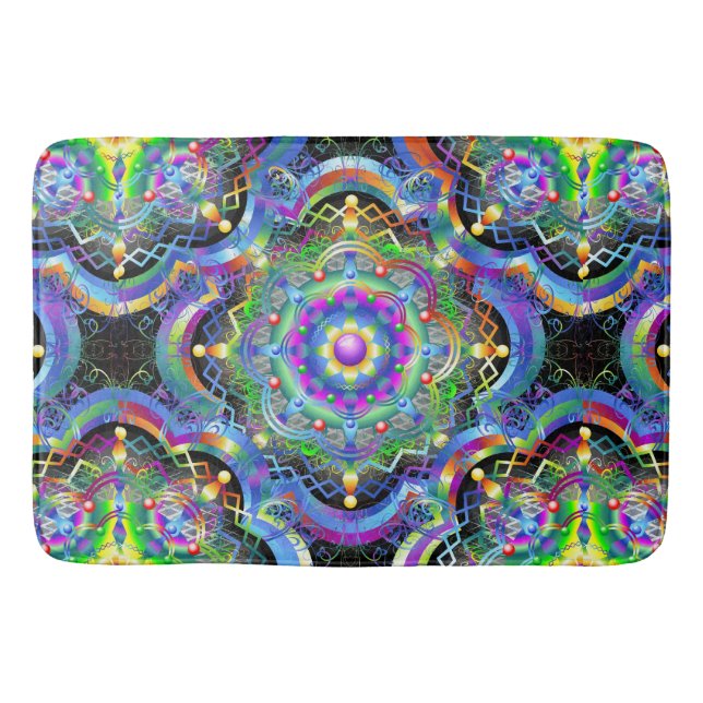 Mandala Univers Psykedeliska Färger Badrumsmatta (Framsidan)