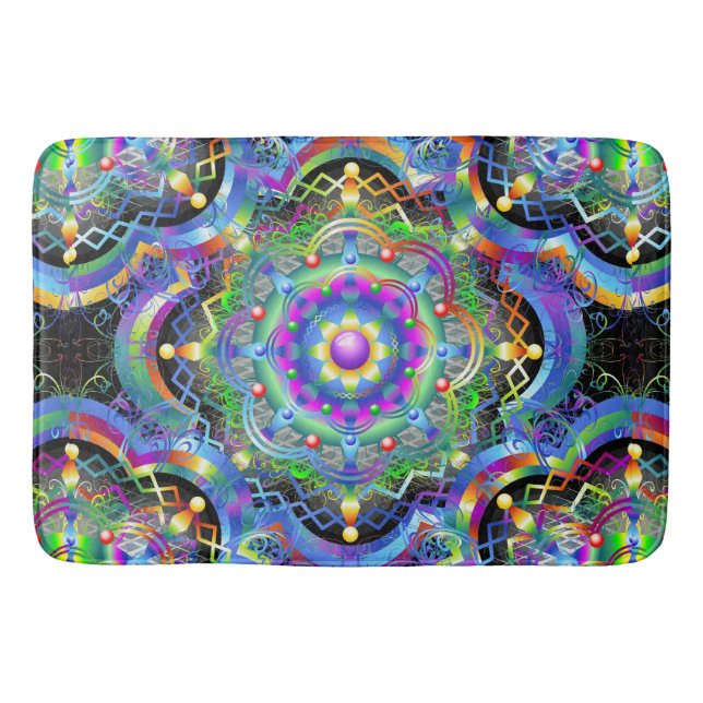 Mandala Univers Psykedeliska Färger Badrumsmatta (Framsidan)