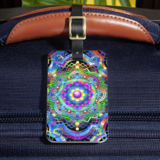 Mandala Univers Psykedeliska Färger Bagagebricka