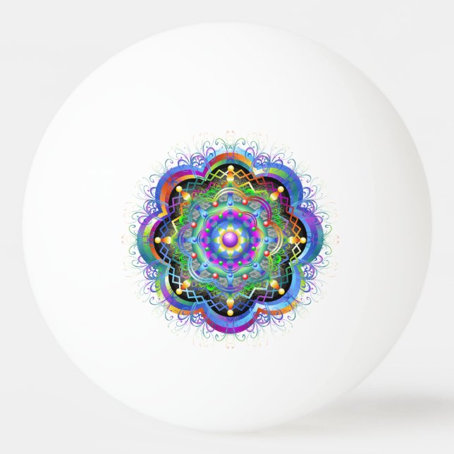 Mandala Univers Psykedeliska Färger Pingisboll (Framsidan)