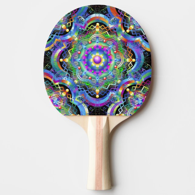 Mandala Univers Psykedeliska Färger Pingisracket (Framsidan)
