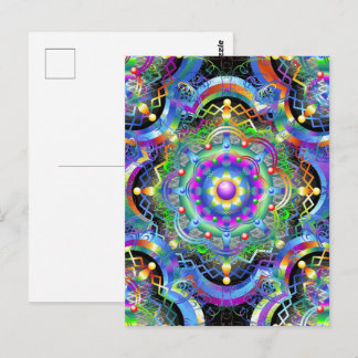 Mandala Univers Psykedeliska Färger Vykort