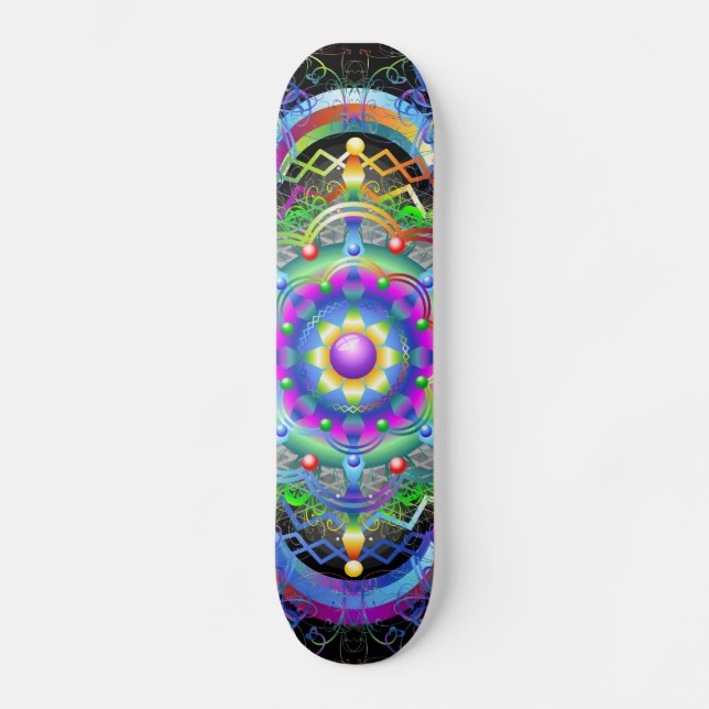 Mandala Universe Färg Skateboard Bräda 20,5 Cm (Framsida)