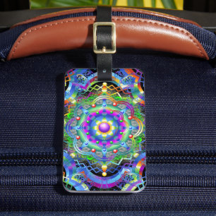 Mandala Universe Psychedelic Färg Bagagebricka