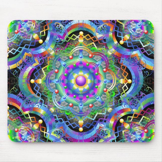 Mandala Universe Psychedelic Färg Musmatta (Framsidan)