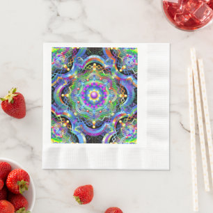 Mandala Universe Psychedelic Färg Pappersservett