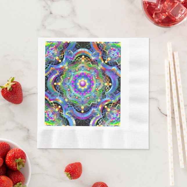 Mandala Universe Psychedelic Färg Pappersservett (Insitu)