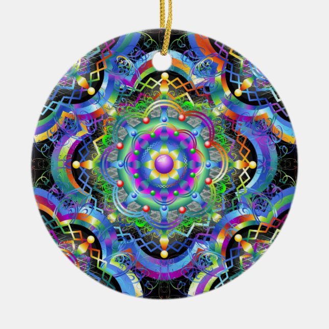 Mandala Universumsfärger Julgransprydnad Keramik (Framsidan)