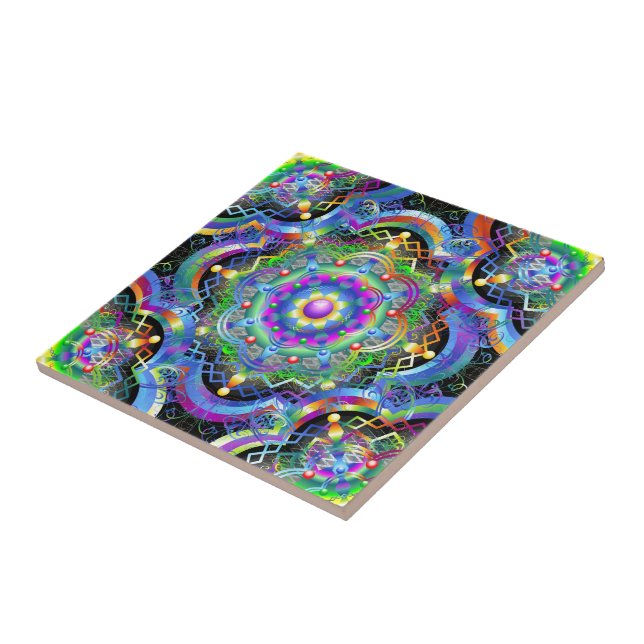 Mandala Universumsfärger Kakelplatta (Sidan)