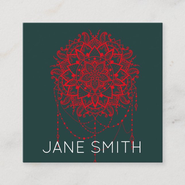 Mandala utformar modern kreativ för snyggt fyrkantigt visitkort (Framsida)