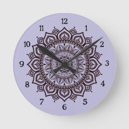 Mandala väggurklocka Elegant andlig heminredning Rund Klocka