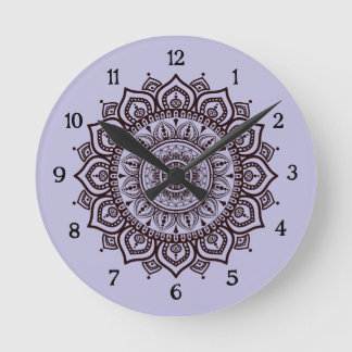 Mandala väggurklocka Elegant andlig heminredning Rund Klocka