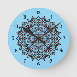 Mandala väggurklocka Elegant andlig heminredning Rund Klocka