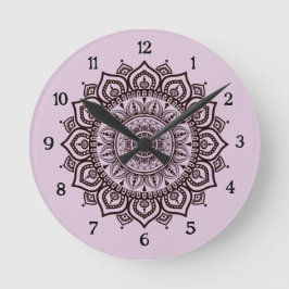 Mandala väggurklocka Elegant andlig heminredning Rund Klocka
