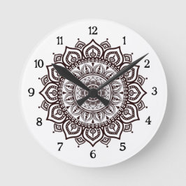 Mandala väggurklocka Elegant andlig heminredning Rund Klocka