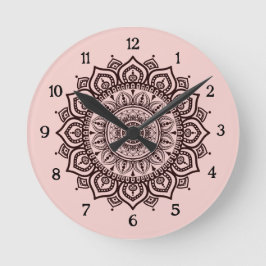 Mandala väggurklocka Elegant andlig heminredning Rund Klocka
