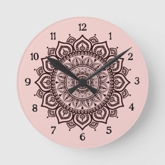 Mandala väggurklocka Elegant andlig heminredning Rund Klocka