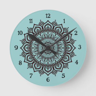Mandala väggurklocka Elegant andlig heminredning Rund Klocka