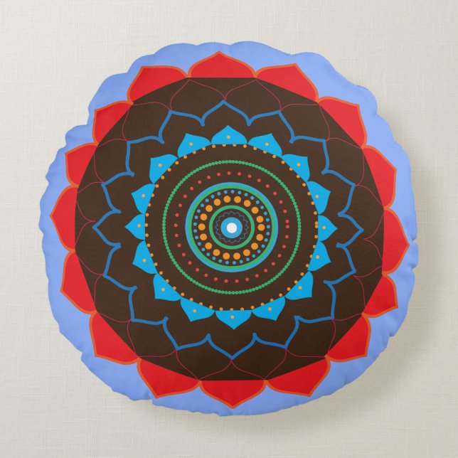 Mandala vektor Art , Round cushion Rund Kudde (Framsidan)