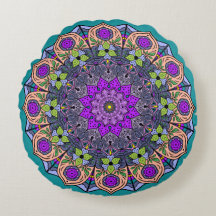 Mandala Violet Peach Salmon Rosa Grönt