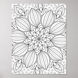Mandala Vuxen Coloring Doodle Färg this Poster