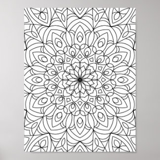 Mandala Vuxen Coloring Doodle Färg this Poster