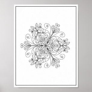 Mandala Vuxen Coloring Doodle Färg this Poster