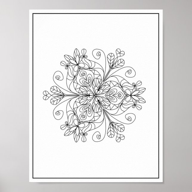 Mandala Vuxen Coloring Doodle Färg this Poster (Framsidan)