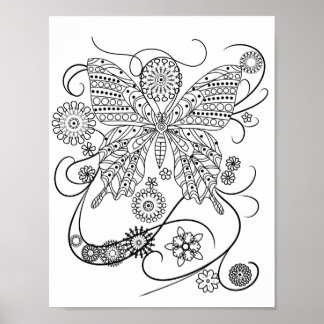 Mandala Vuxen Coloring Doodle Färg this Poster