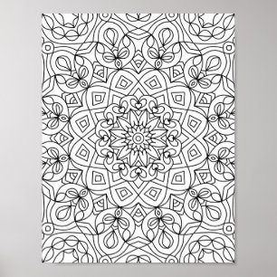 Mandala Vuxen Coloring Doodle Färg this Poster