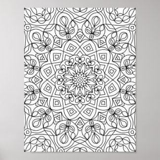 Mandala Vuxen Coloring Doodle Färg this Poster