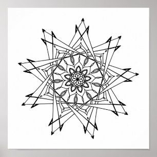 Mandala Vuxen Coloring Poster