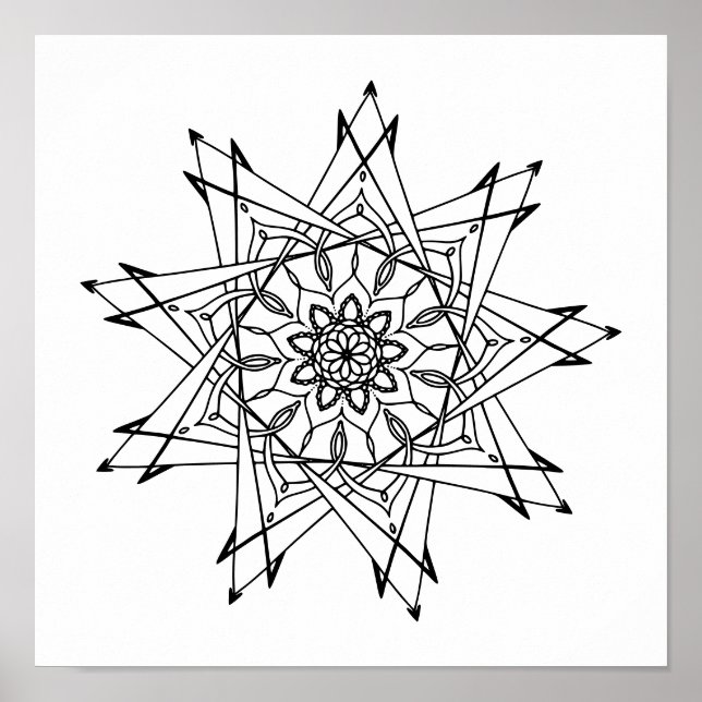 Mandala Vuxen Coloring Poster (Framsidan)
