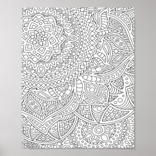 Mandala Vuxen Coloring Poster