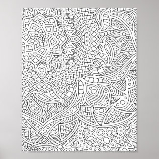 Mandala Vuxen Coloring Poster