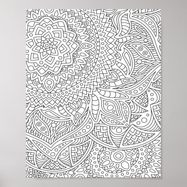 Mandala Vuxen Coloring Poster (Framsidan)