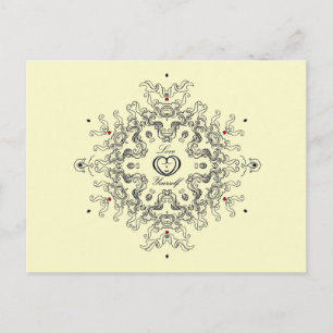 Mandala-vykort för art nouveau "Kärlek Yourself" Vykort