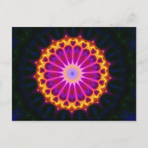 Mandala-vykort - Gult och Rosa Vykort