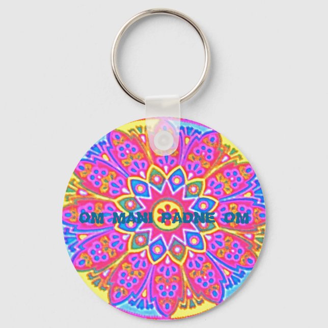 MANDALA W/ MANTRA Keychain Nyckelring (Framsida)