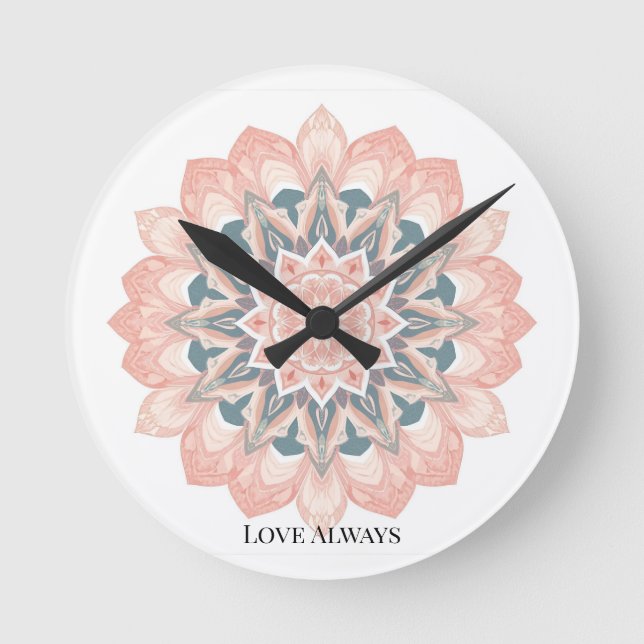 Mandala Wall Clock - Arabesque Art Rund Klocka (Framsida)