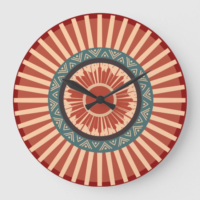Mandala Wall Clock för sydöstra Sol Stor Klocka (Framsida)